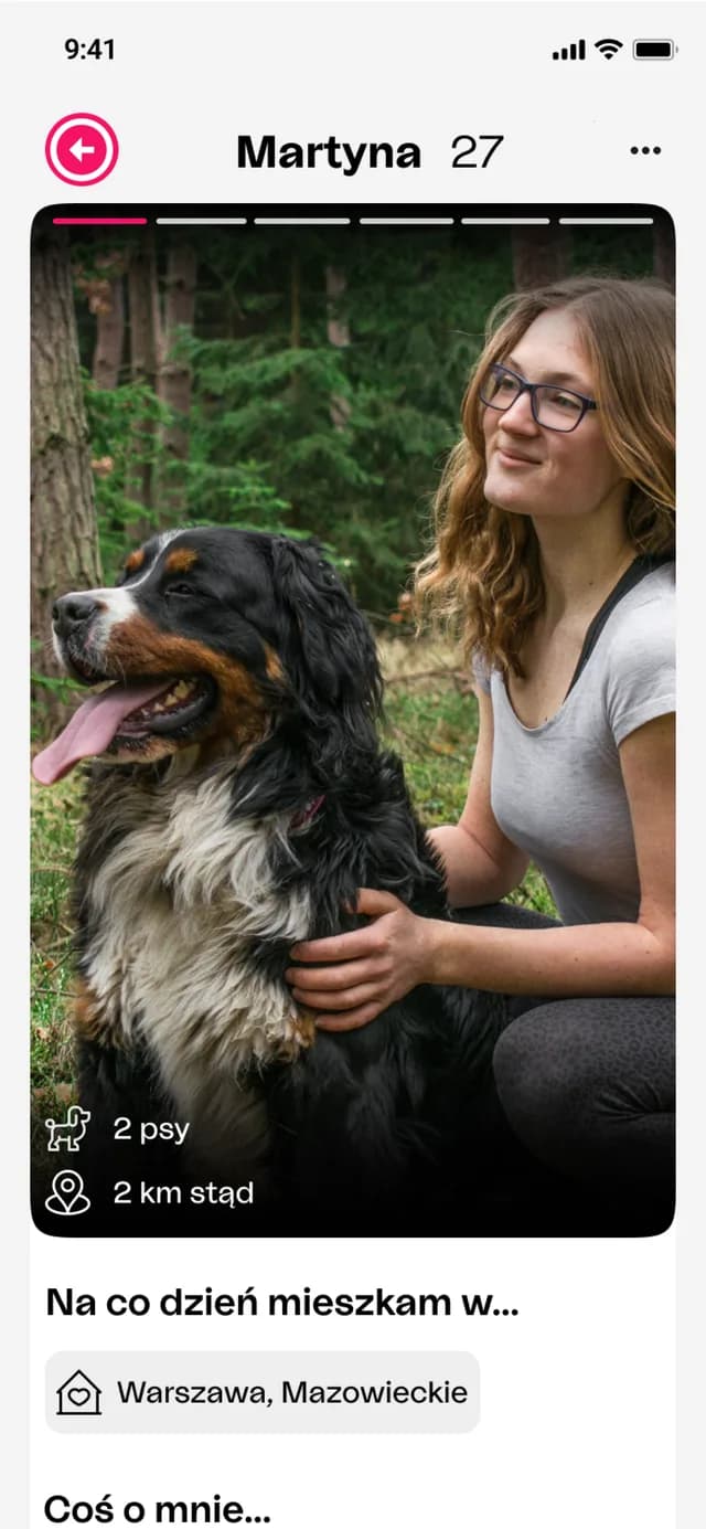 Profil opiekunki w Psinder Meet z jej psami